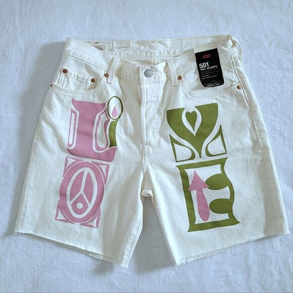 Levi's Pants - Levi's 501 '90s "Love"💚🩷 Shorts - NWT